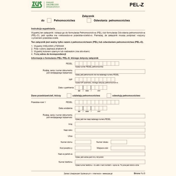 Druk ZUS PEL – jak poprawnie wypełnić formularz