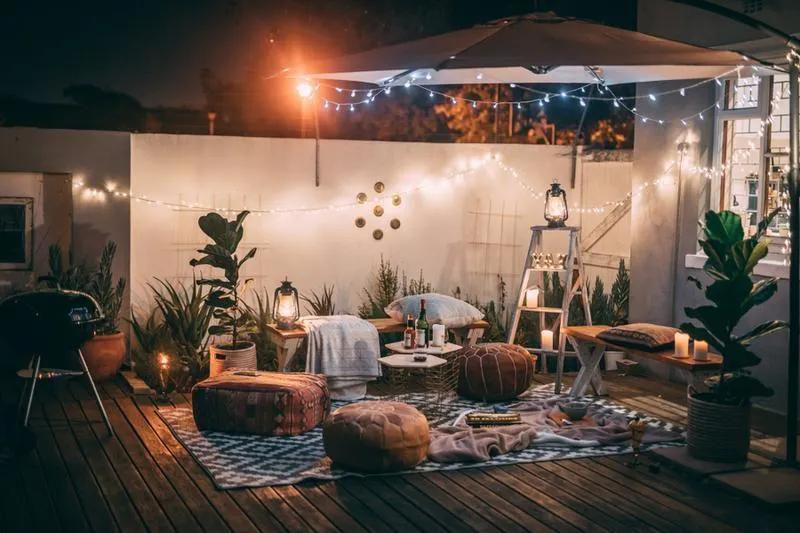 Lampki świąteczne na balkon