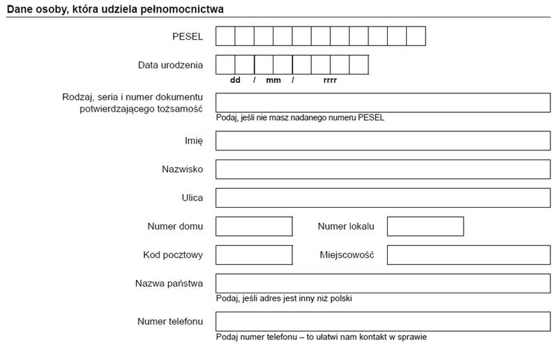 Pełnomocnictwo w ZUS