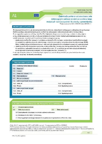 Zaświadczenie A1